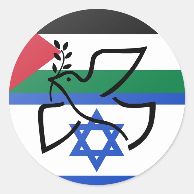 Adesivo Dove da Paz sobre Israel Palestina (Frente)