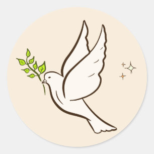 Adesivo Dove of Peace. Combate à guerra, movimento de paz.