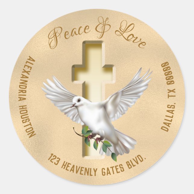 Adesivo Dove of Peace Personalised Address (Frente)