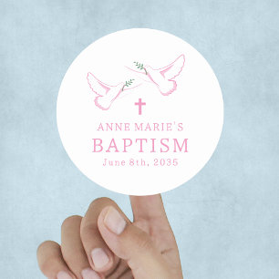 Adesivo Dove Pink Girl Baptism