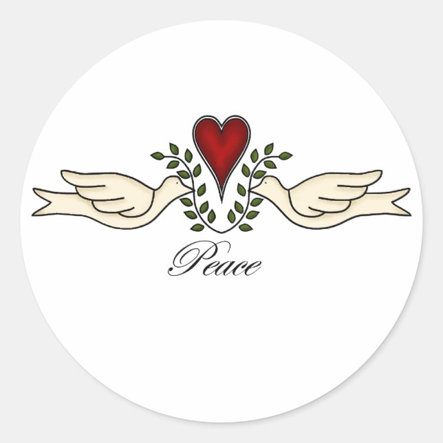 Adesivo Doves of Peace with Heart Sticker (Frente)