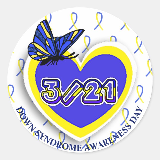 Adesivo Down Syndrome Awartness Day Sticker 21 de março (Frente)
