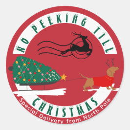 Adesivo Doxie Feliz e Bright Dachshund Natal