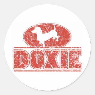 Adesivo DOXIE-in-Circle-Distress