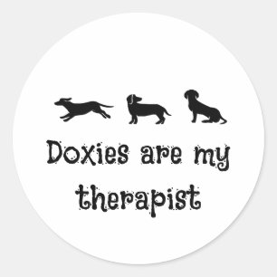 Adesivo Doxies são meu Terapeuta Cachorrinho Dachshund Fof