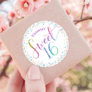 Adesivo Doze Anos de Chuva de Glitter Confete Aniversário