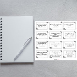 Adesivo Doze citações de tristeza no desenho de quadro de