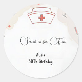 Adesivo Dr. Heart Registered Nurse Rn aniversário de 30 an