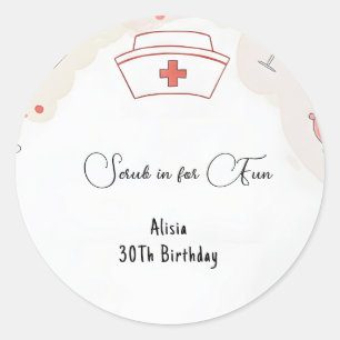 Adesivo Dr. Heart Registered Nurse Rn aniversário de 30 an