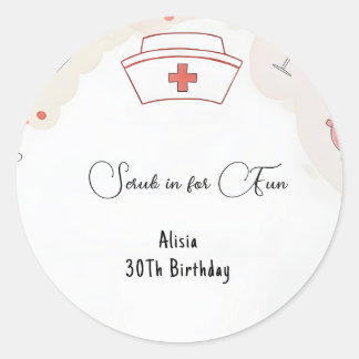 Adesivo Dr. Heart Registered Nurse Rn aniversário de 30 an