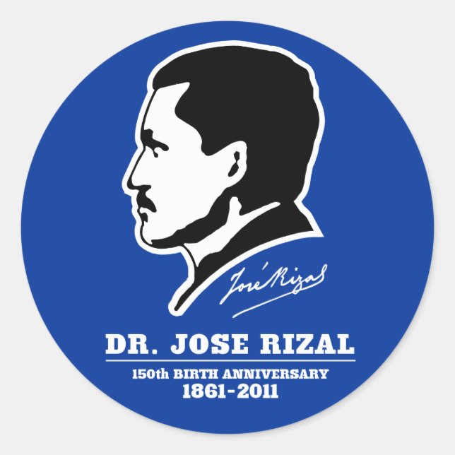 Adesivo Dr. Jose Rizal no 150º Aniversário das Souvenirs (Frente)