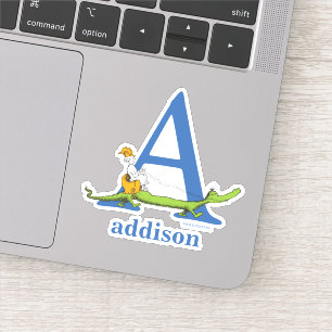 Adesivo Dr. Seuss ABC: Carta A - Branco   Adicione seu nom