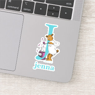 Adesivo Dr. Seuss ABC: Carta J - Branco   Adicione seu nom