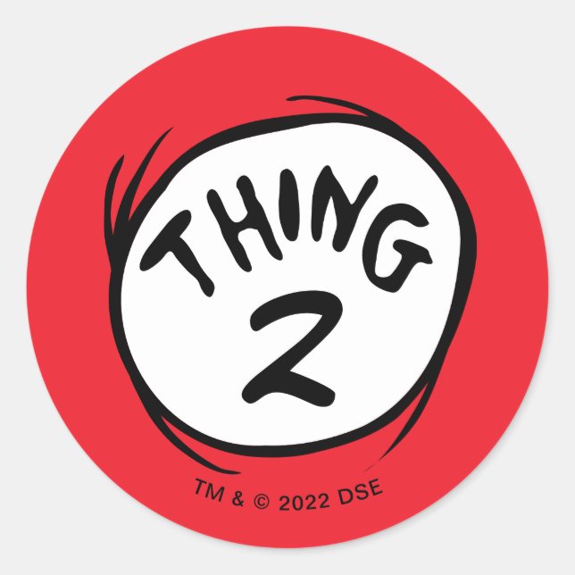 Adesivo Dr. Seuss | Coisa Personalizada Uma Coisa Duas (Frente)