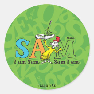 Adesivo Dr. Seuss Eu sou Sam. Sam eu sou.