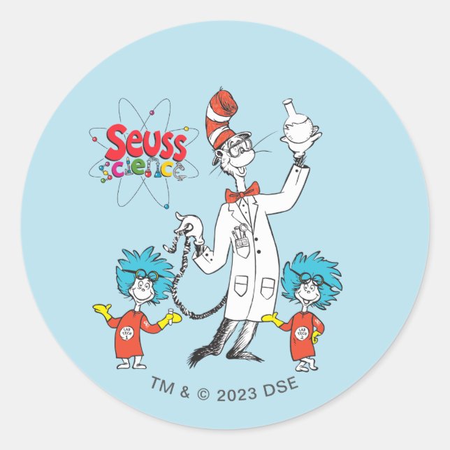 Adesivo Dr. Seuss | Gato na Ciência do Hat Seuss (Frente)