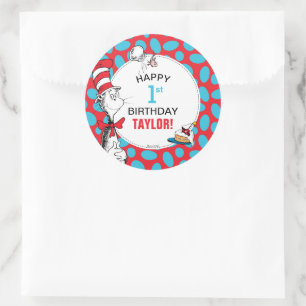 Adesivo Dr. Seuss   Gato no Chapéu Aniversário