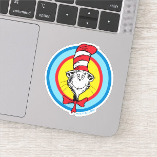 Adesivo Dr. Seuss Gato no Chapéu Gráfico da Cabeça