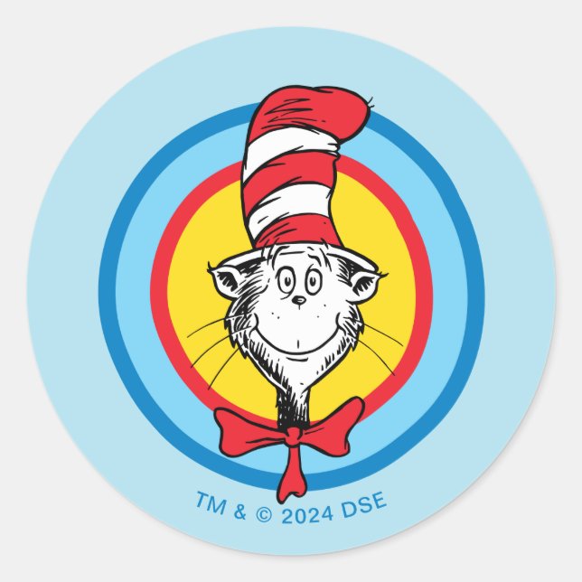 Adesivo Dr. Seuss | Gato no Gráfico da Cabeça de Chapéu (Frente)