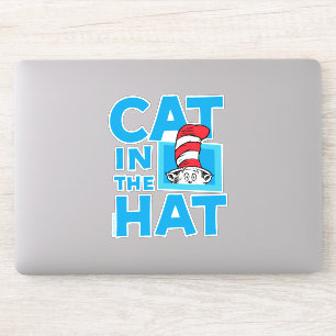 Adesivo Dr. Seuss Gato no logotipo chapéu