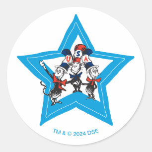 Adesivo Dr. Seuss   Gráfico Little Cats USA Hats