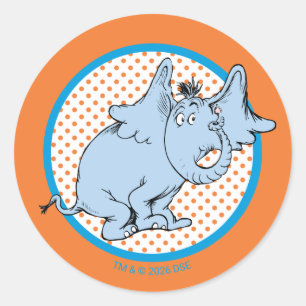 Adesivo Dr. Seuss Horton Ouve Um Quem Pontos Polka Laranja