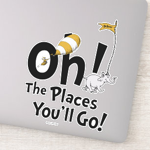 Adesivo Dr. Seuss Oh, Os Lugares Que Você Irá! Retro