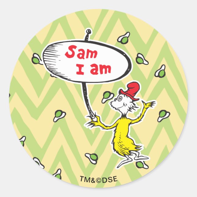 Adesivo Dr. Seuss | Sam-I-Am Segurando Placa (Frente)