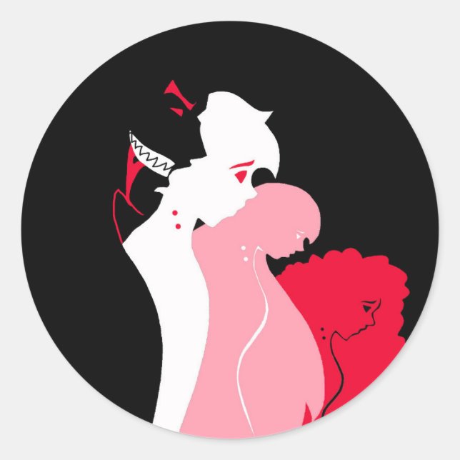 Adesivo Drácula e seu Vítima Vestido (Frente)