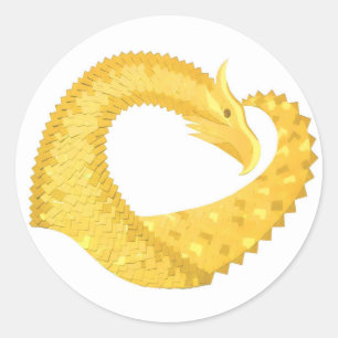 Adesivo Dragão amarelo no branco