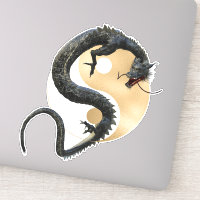Dragão Asiático Dourado Yin Yang