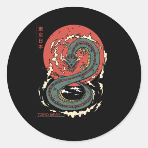 Adesivo Dragão Asiático Japonês Tatuagem Neon Re