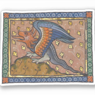 Adesivo Dragão Bestiário Medieval c. 1270