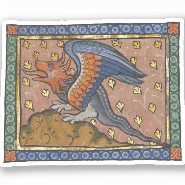 Adesivo Dragão Bestiário Medieval c. 1270 (Frente)
