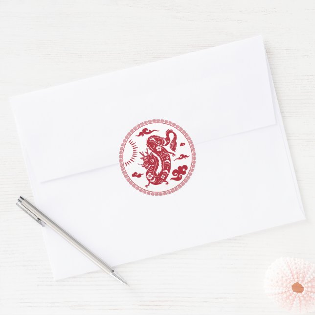 Adesivo Dragão chinês, Ano do Dragão (Envelope)