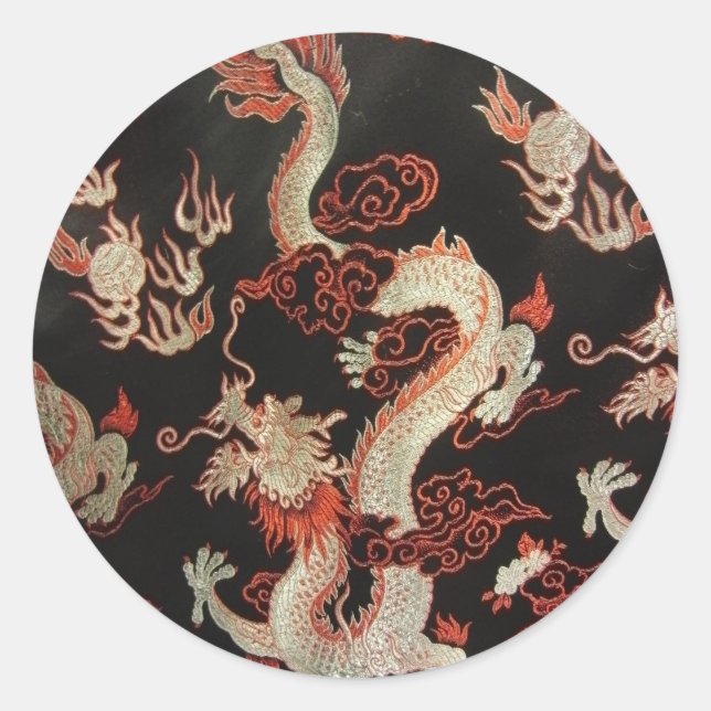 Adesivo Dragão chinês de prata (Frente)