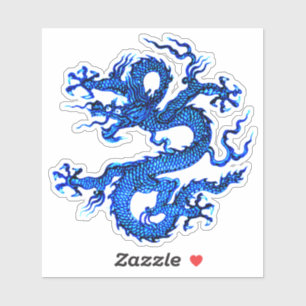 Adesivo Dragão Chinês, Pau Azul Indigo