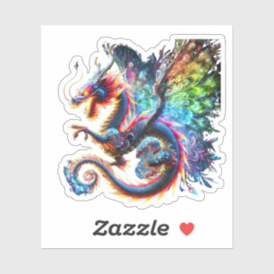 Adesivo Dragão Colorido de Fogo