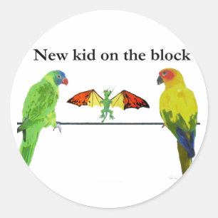 Adesivo Dragão com pássaros