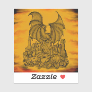 Adesivo Dragão com zombi