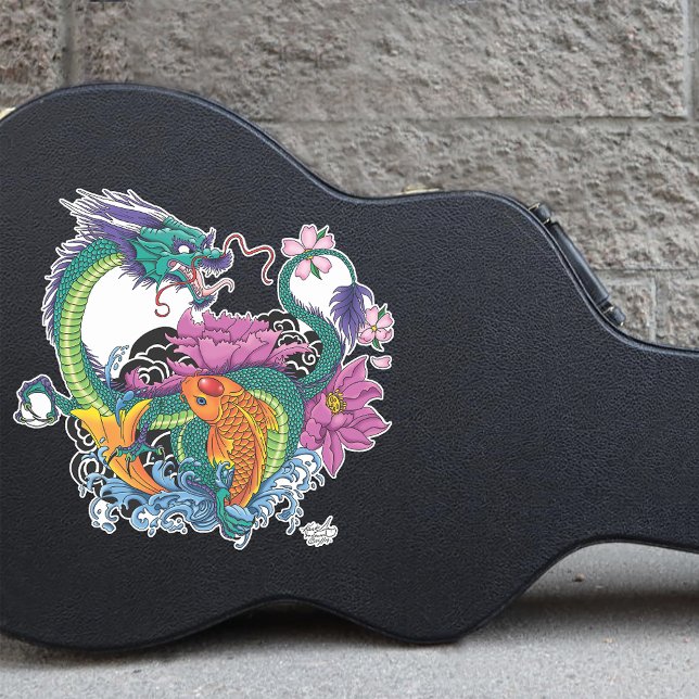 Adesivo Dragão de Água Chinês Peixe Koi (Criador carregado)