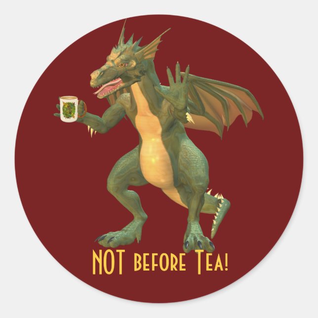 Adesivo Dragão de chá ou café (Frente)