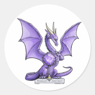 Adesivo Dragão de fevereiro Birthstone - ametista