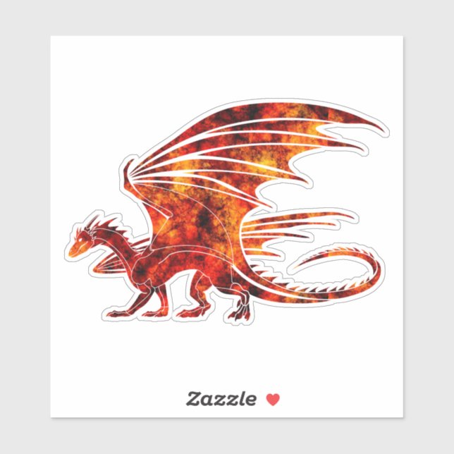 Adesivo Dragão de Fogo (Folha)