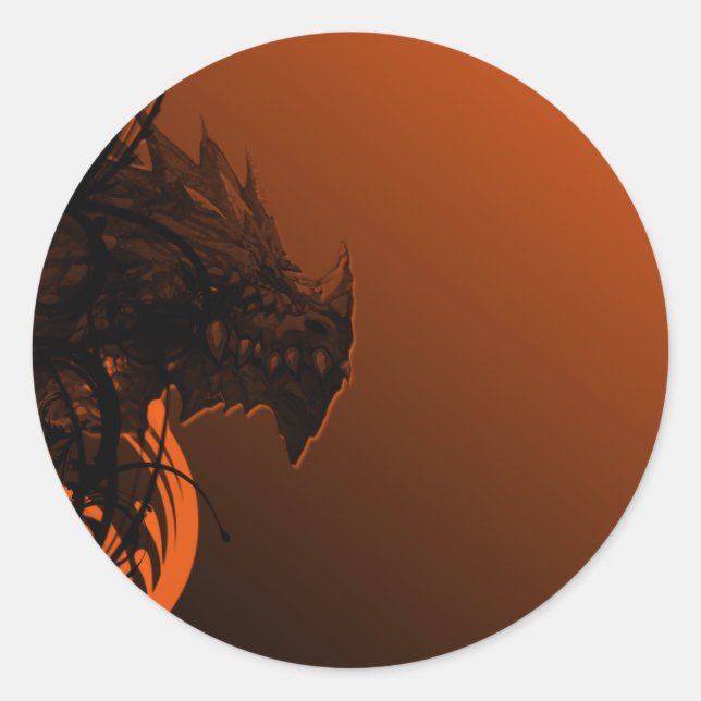 Adesivo Dragão de Halloween em Laranja (Frente)