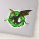 Adesivo Dragão de Respiração de Incêndio Cromático Verde (Detalhe)
