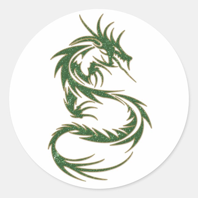 Adesivo Dragão de Tatuagem Verde (Frente)