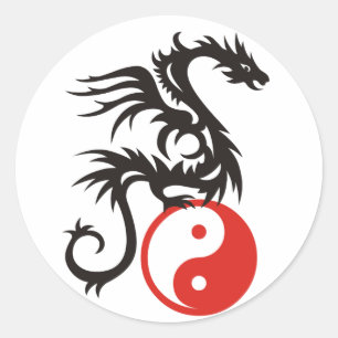 Adesivo Dragão de Yin & de Yang