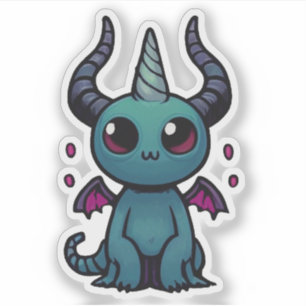Adesivo Dragão Demônio Bebê Fofo - Fantasia Kawaii