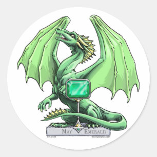 Adesivo Dragão do Birthstone de maio: Esmeralda